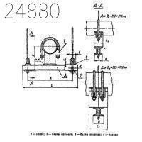 Блок хомутовый с опорной балкой для подвесок трубопроводов ТЭС и АЭС 377 мм ОСТ 108.275.55-80 углер.