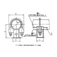 Опора неподвижная однохомутовая 89 мм угл. ОСТ 108.275.25-80