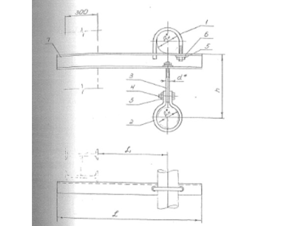 Крепление двух трубопроводов к колонне 38 мм 0312.35.00.000-03 СБ