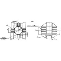 Опора неподвижная лобовая четырехупорная усиленная Т7.14 820х12 мм