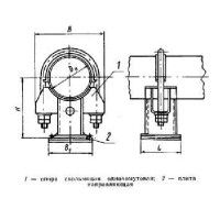 Опора скользящая направляющая однохомутовая трубопроводов ТЭС и АЭС 219 мм ОСТ 108.275.35-80