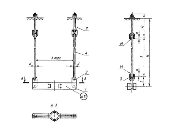 Подвески для вертикальных трубопроводов ПГВ-377 ГОСТ 16127-70