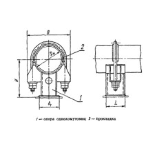 Опора скользящая однохомутовая 219 мм ОСТ 108.275.31-80